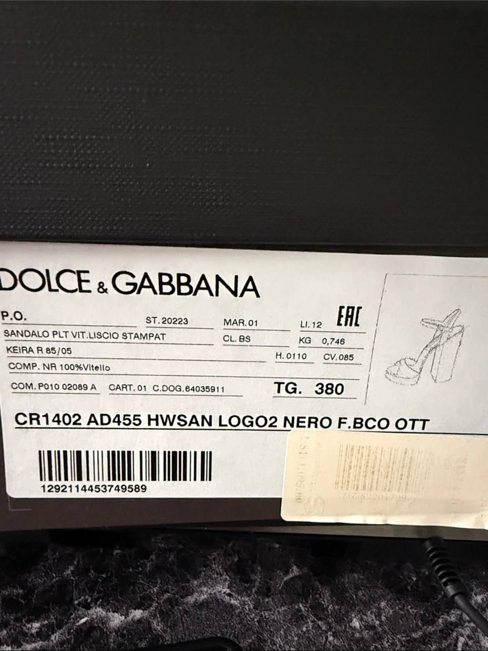 Dolce & Gabbana White and Black Graffiti Block Heel Sandals